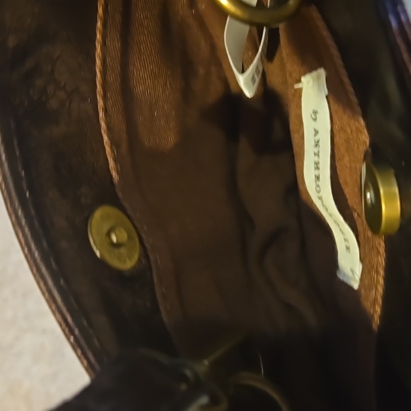 Anthropologie Metallic Copper Bronze 100% Sheep Leather Versatile Bag - Picture 9 of 10